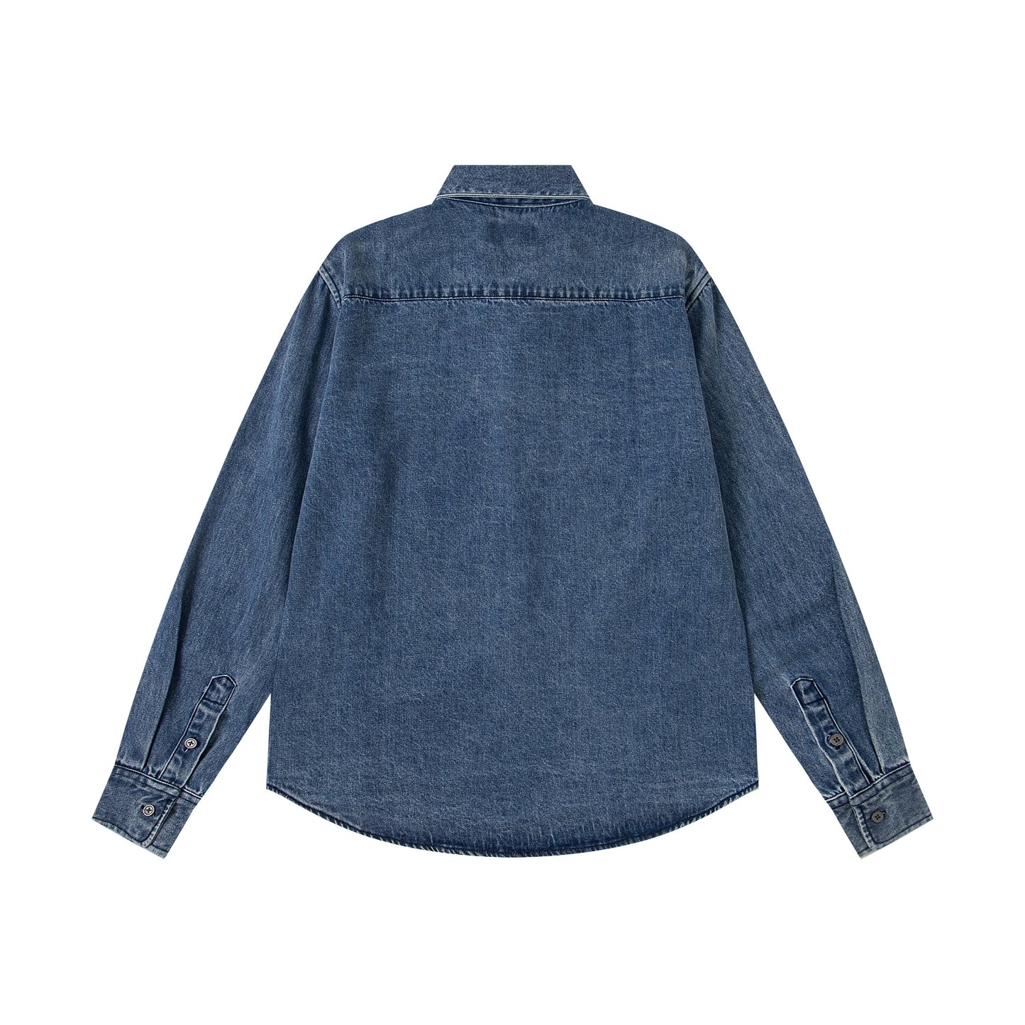 Ami Heart Logo Embroidered Denim Shirt 852