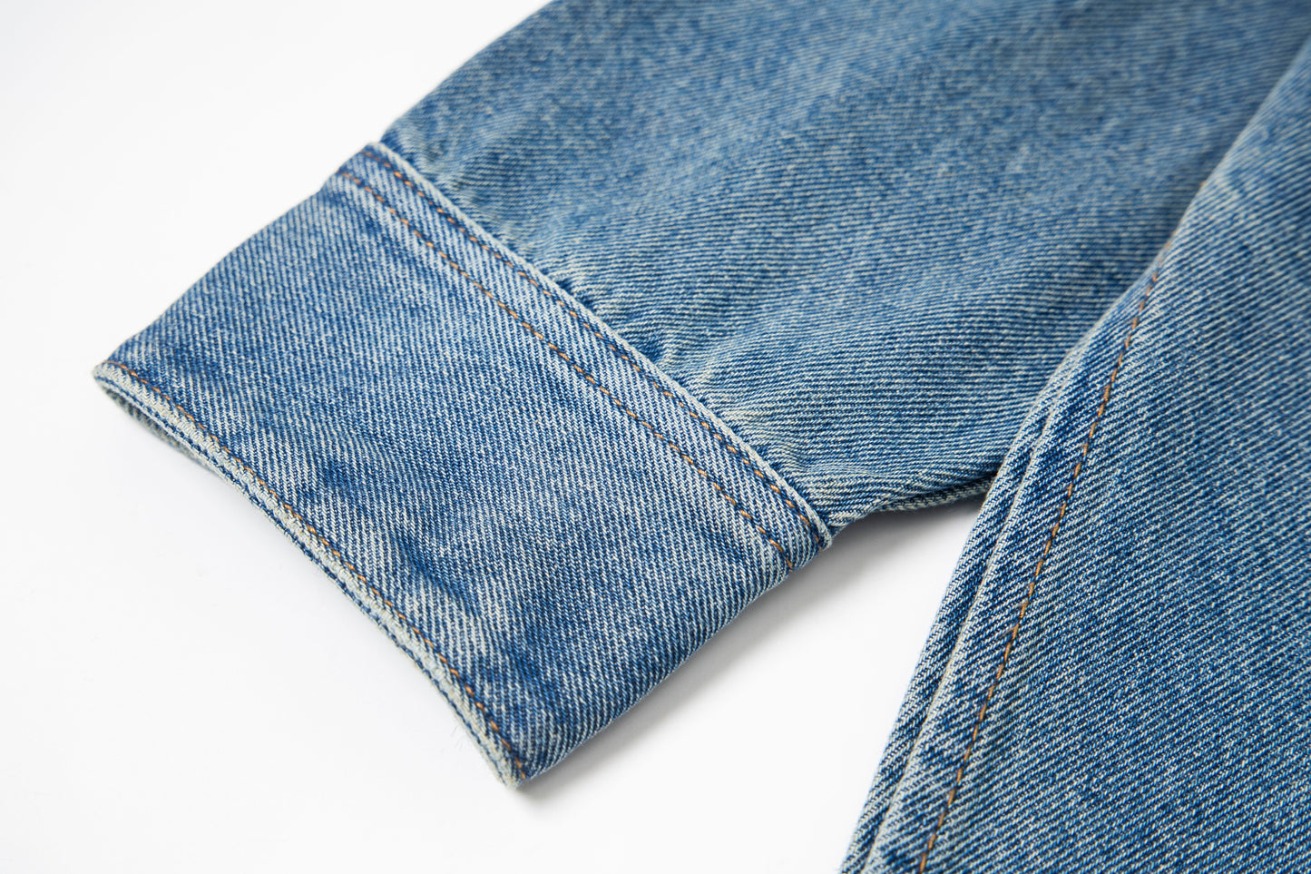 Ami Classic Heart Embroidered Long-Length Denim Shirt 848